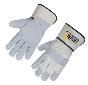 Top-quality Rigger Cow Split Leather Glove with Natural color Drill Backing product image
